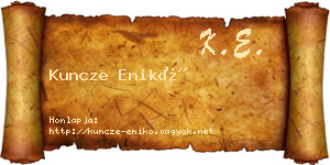 Kuncze Enikő névjegykártya