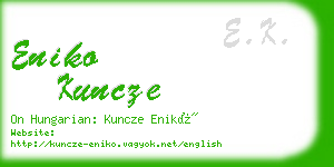 eniko kuncze business card